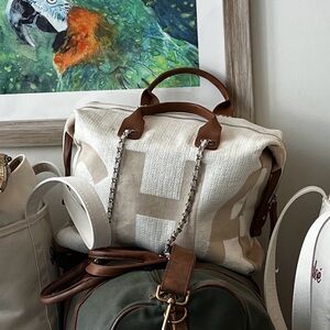 Chanel bowling bag beige